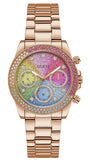 Guess Confetti Multifunction Multicolor Dial Rose Gold Steel Strap Watch For Women - GW0483L3 Buy Now By Guess
