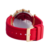 Guess Solstice Diamonds Gold Dial Red Rubber Strap Watch for Women - GW0484L1 Buy Now By Guess