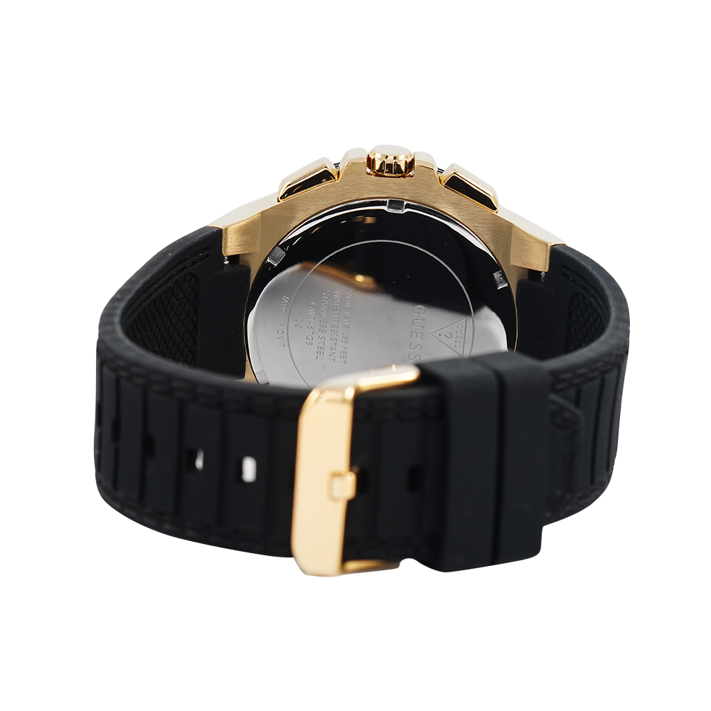 Guess Zena Chronograph Black Dial Black Rubber Strap Watch For Women - W1094L6 Buy Now By Guess