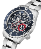 Guess Axle Multifunction Black Dial Silver Steel Strap Watch For Men - GW0488G1 Buy Now By Guess