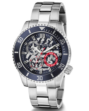 Guess Axle Multifunction Black Dial Silver Steel Strap Watch For Men - GW0488G1 Buy Now By Guess