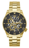 Guess Axle Multifunction Black Dial Gold Steel Strap Watch For Men - GW0488G2 Buy Now By Guess