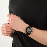 Guess Axel Multifunction Black Dial Black Steel Strap Watch For Men - GW0488G3 Buy Now By Guess