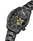 Guess Axel Multifunction Black Dial Black Steel Strap Watch For Men - GW0488G3 Buy Now By Guess