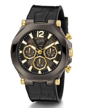 Guess Edge Chronograph Black Dial Black Leather Strap Watch For Men - GW0492G1 Buy Now By Guess