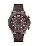Guess Edge Chronograph Brown Dial Brown Leather Strap Watch For Men - GW0492G2 Buy Now By Guess