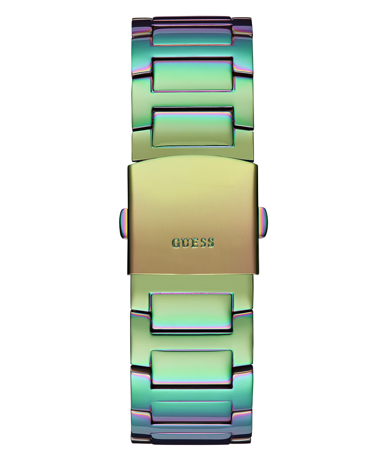 Guess King Iridescent Multifunction Multicolor Dial Purple Steel Strap Watch For Men - GW0497G3 Buy Now By Guess