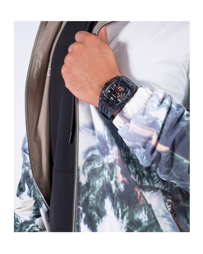 Guess Phoenix Chronograph Black Dial Black Rubber Strap Watch for Men - GW0499G1 Buy Now By Guess