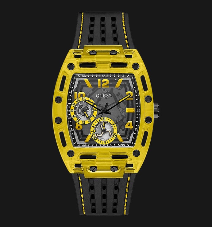 Guess Phoenix Chronograph Black Dial Black Rubber Strap Watch for Men - GW0499G2 Buy Now By Guess