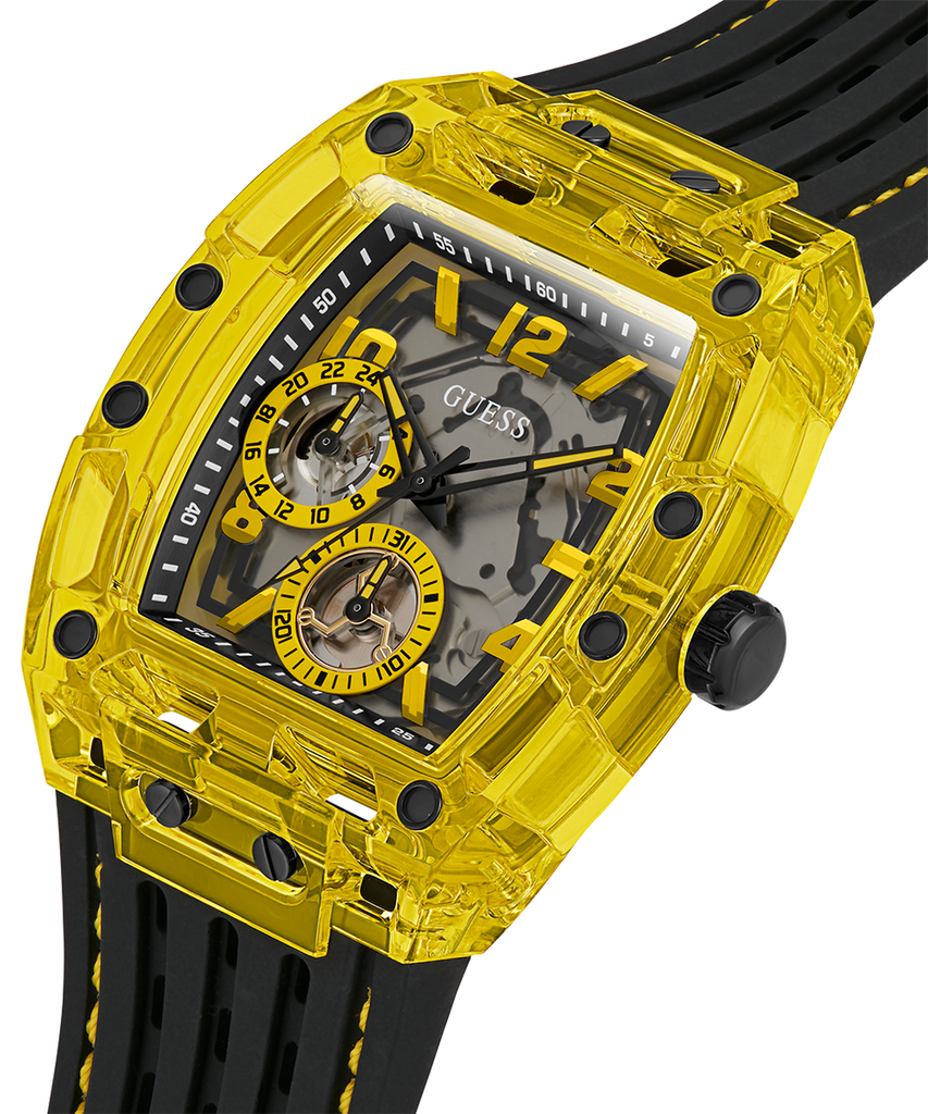 Guess Phoenix Chronograph Black Dial Black Rubber Strap Watch for Men - GW0499G2 Buy Now By Guess