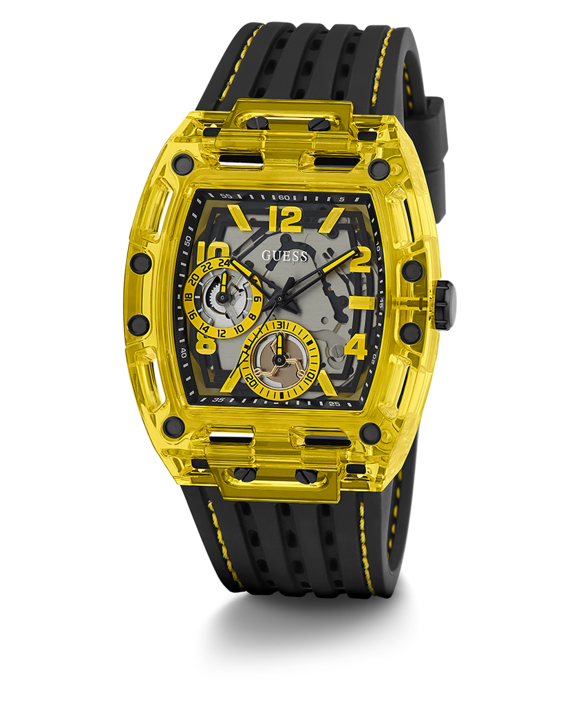 Guess Phoenix Chronograph Black Dial Black Rubber Strap Watch for Men - GW0499G2 Buy Now By Guess