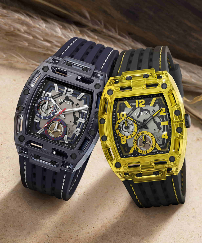 Guess Phoenix Chronograph Black Dial Black Rubber Strap Watch for Men - GW0499G2 Buy Now By Guess