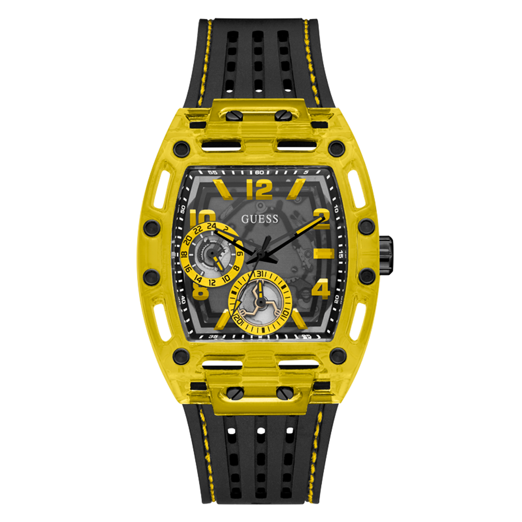 Guess Phoenix Chronograph Black Dial Black Rubber Strap Watch for Men - GW0499G2 Buy Now By Guess