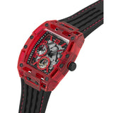 Guess Phoenix Multifunction Analog Red Dial Black Silicone Strap Watch For Men - GW0499G4 Buy Now By Guess