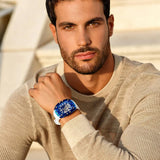 Guess Phoenix Multifunction Blue Dial White Rubber Strap Watch for Men - GW0499G6 Buy Now By Guess