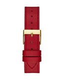 Guess Fame Quartz Gold Dial Red Leather Strap Watch For Women - GW0504L2 Buy Now By Guess