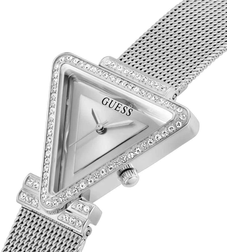 Guess Quartz Silver Dial Silver Mesh Strap Watch For Women - GW050L1 Buy Now By Guess