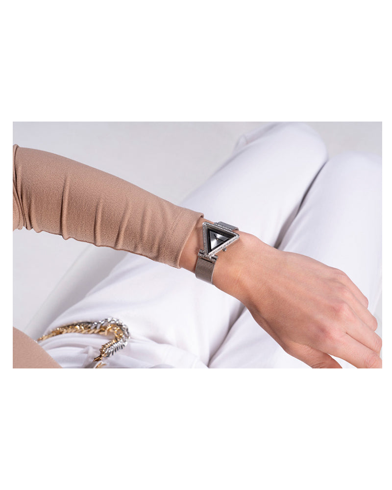 Guess Fame Diamonds Silver Dial Silver Mesh Bracelet Watch for Women - GW0508L1 Buy Now By Guess