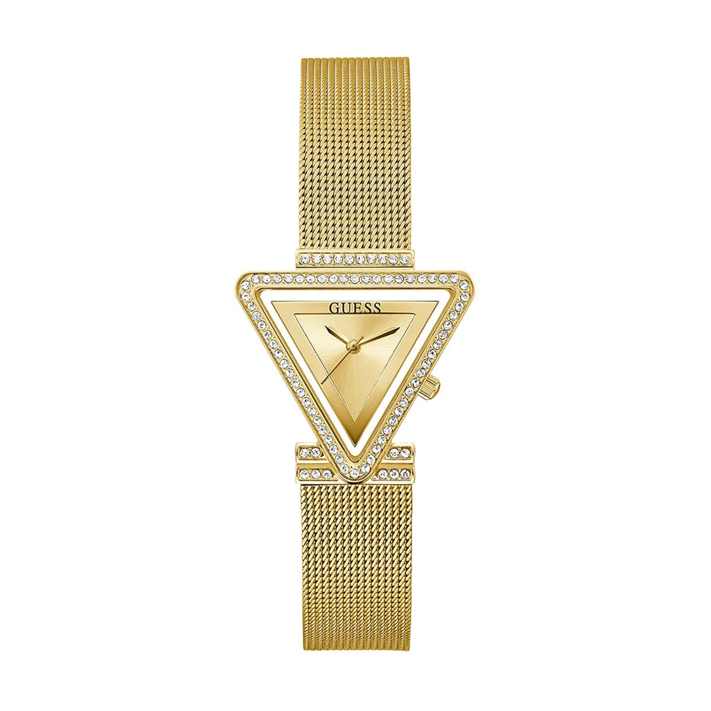 Guess Fame Diamonds Gold Dial Gold Mesh Bracelet Watch for Women - GW0508L2 Buy Now By Guess