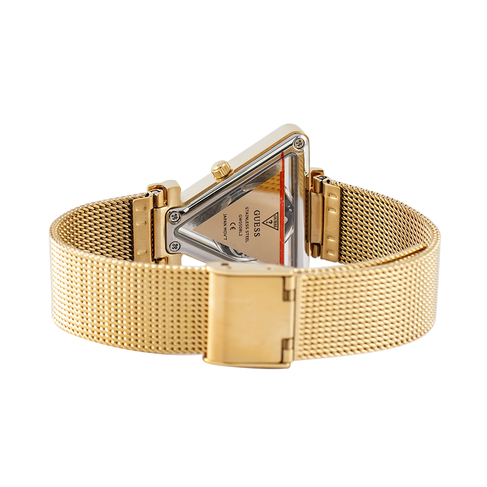 Guess Fame Diamonds Gold Dial Gold Mesh Bracelet Watch for Women - GW0508L2 Buy Now By Guess