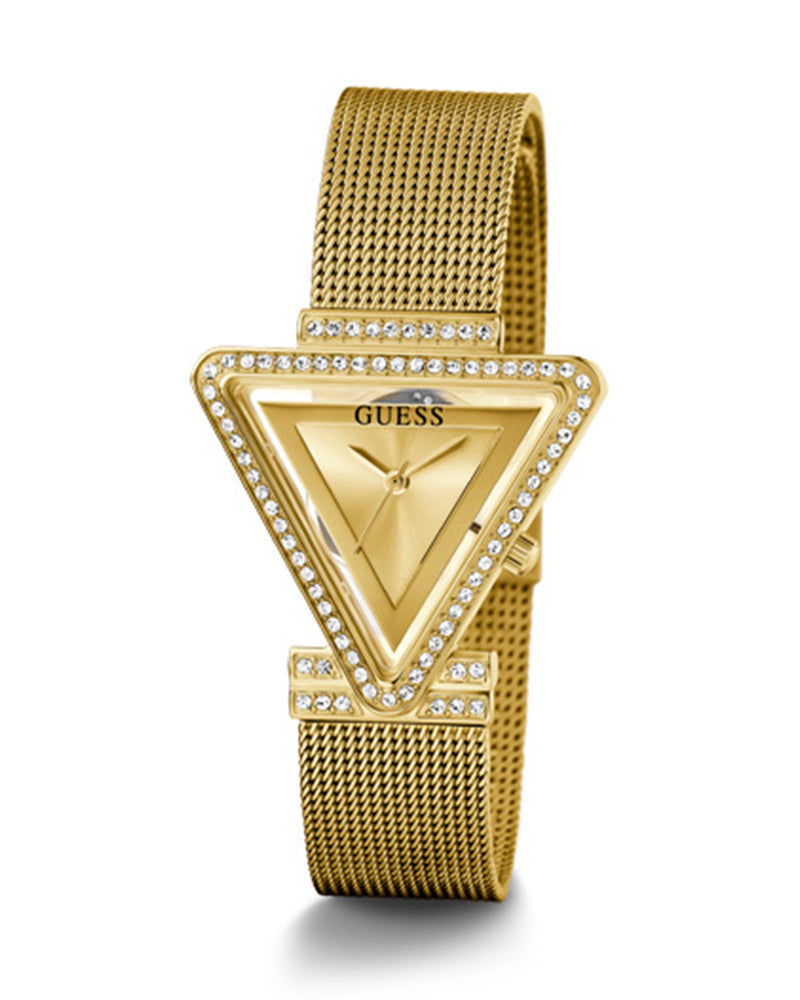 Guess Fame Diamonds Gold Dial Gold Mesh Bracelet Watch for Women - GW0508L2 Buy Now By Guess