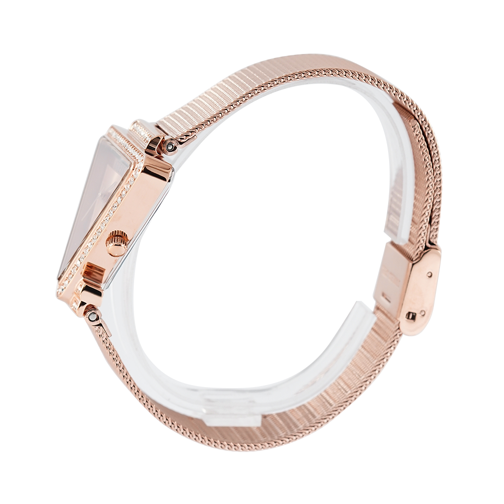 Guess Fame Diamonds Rose Gold Dial Rose Gold Mesh Bracelet Watch for Women - GW0508L3 Buy Now By Guess