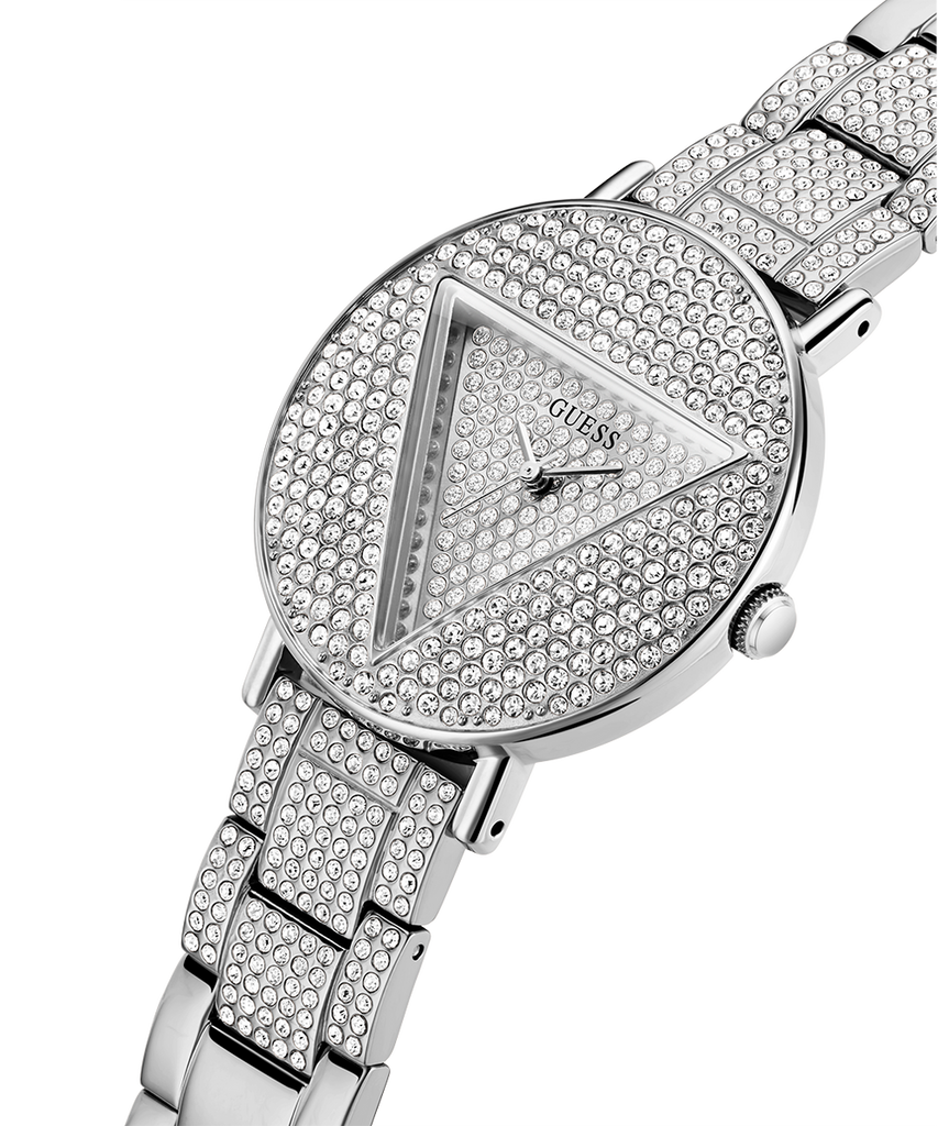 Guess Trend Diamonds Silver Dial Silver Steel Strap Watch for Women - GW0512L1 Buy Now By Guess