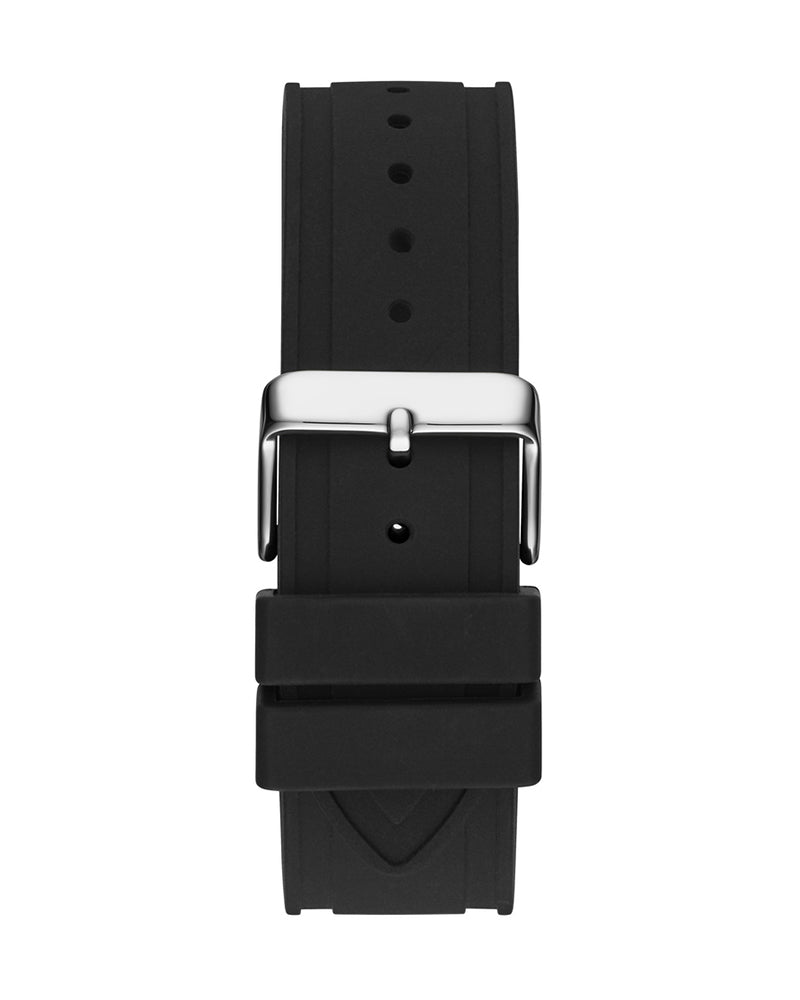 Guess Momentum Chronograph Crystals Black Dial Black Silicone Strap Watch For Men - GW0518G1 Buy Now By Guess