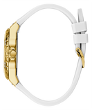 Guess Multifunction Gold Dial White Rubber Strap Watch for Women - GW0519L2 Buy Now By Guess