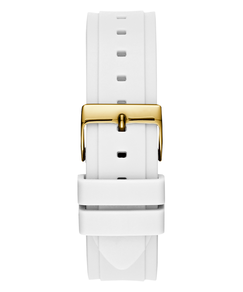 Guess Multifunction Gold Dial White Rubber Strap Watch for Women - GW0519L2 Buy Now By Guess