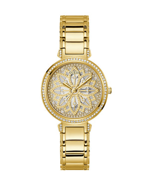 Guess Lily Quartz Gold Dial Gold Steel Strap Watch For Women - GW0528L2 Buy Now By Guess