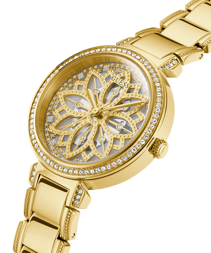 Guess Lily Quartz Gold Dial Gold Steel Strap Watch For Women - GW0528L2 Buy Now By Guess