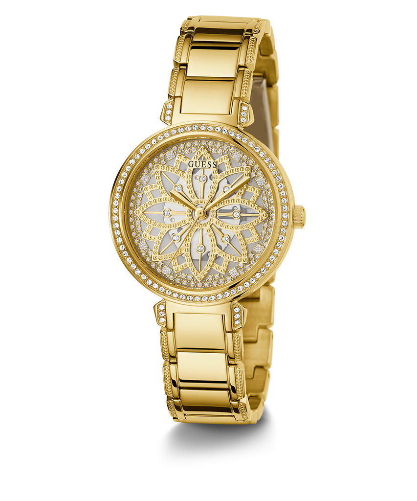 Guess Lily Quartz Gold Dial Gold Steel Strap Watch For Women - GW0528L2 Buy Now By Guess