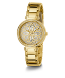 Guess Lily Quartz Gold Dial Gold Steel Strap Watch For Women - GW0528L2 Buy Now By Guess