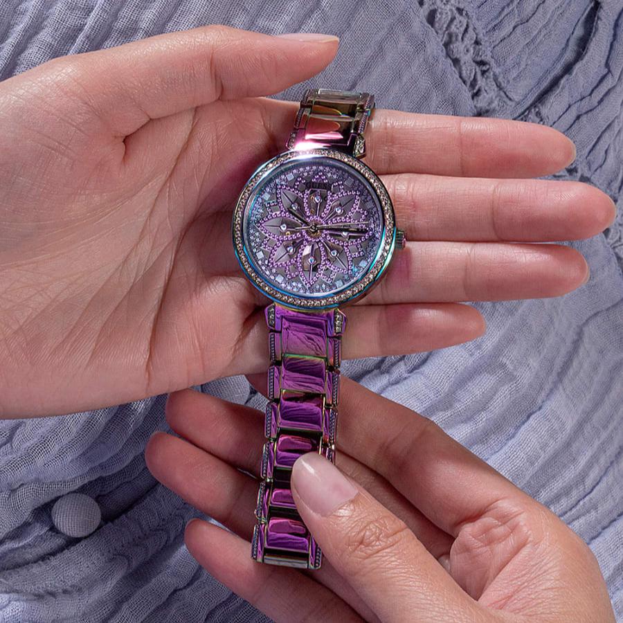Guess Lily Analog Purple Dial Purple Steel Strap Watch For Women - GW0528L4 Buy Now By Guess