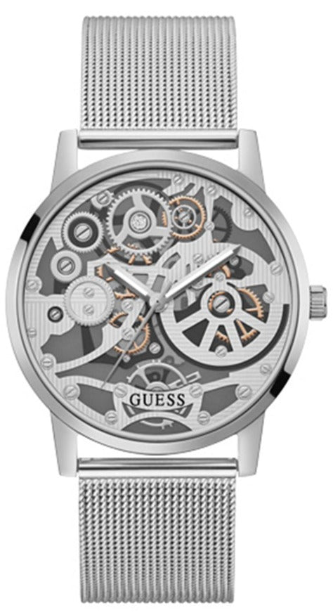 Guess Gadget Silver Dial Silver Mesh Bracelet Watch for Men - GW0538G1 Buy Now By Guess