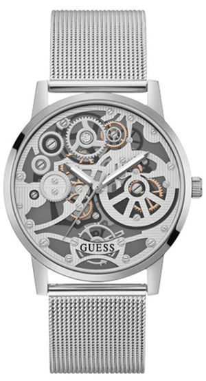 Guess Gadget Silver Dial Silver Mesh Bracelet Watch for Men - GW0538G1 Buy Now By Guess