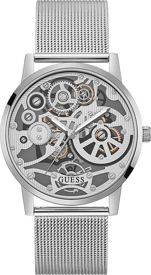 Guess Gadget Silver Dial Silver Mesh Bracelet Watch for Men - GW0538G1 Buy Now By Guess