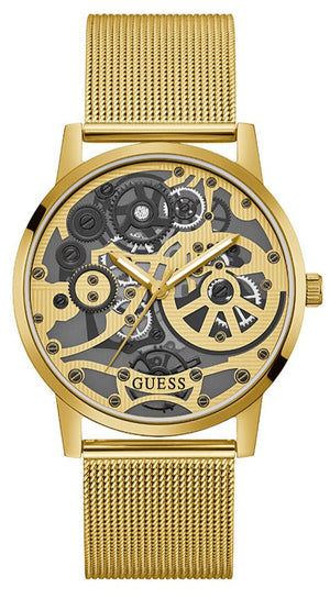 Guess Gadget Gold Dial Gold Mesh Bracelet Watch for Men - GW0538G2 Buy Now By Guess