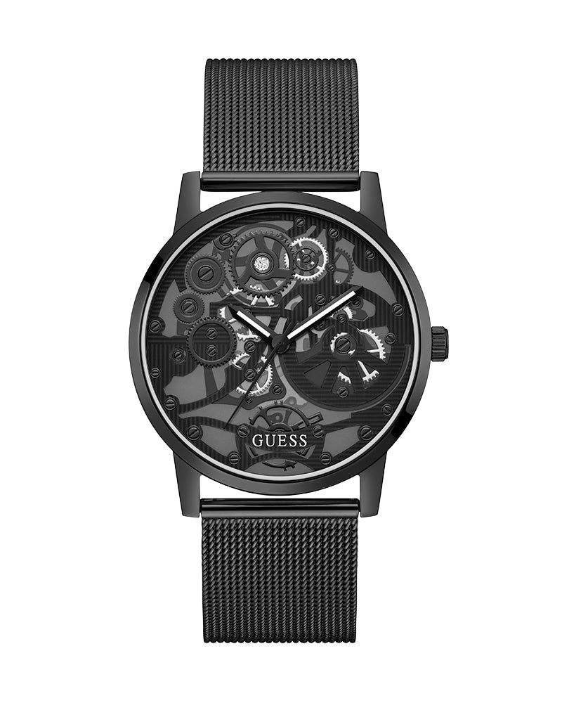Guess Gadget Black Dial Black Mesh Bracelet Watch for Men - GW0538G3 Buy Now By Guess