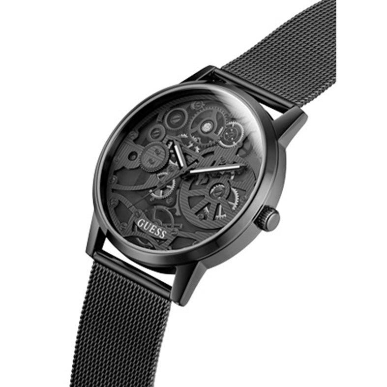Guess Gadget Black Dial Black Mesh Bracelet Watch for Men - GW0538G3 Buy Now By Guess