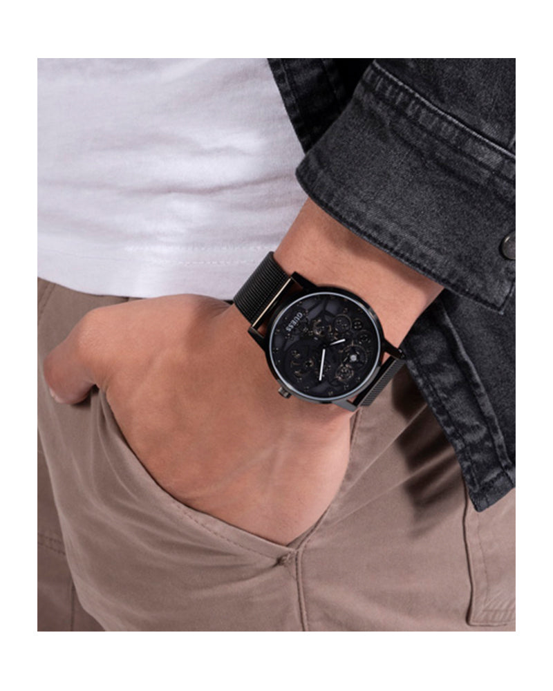 Guess Gadget Black Dial Black Mesh Bracelet Watch for Men - GW0538G3 Buy Now By Guess