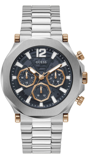 Guess Edge Chronograph Black Dial Silver Steel Strap Watch For Men - GW0539G1 Buy Now By Guess