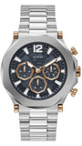 Guess Edge Chronograph Black Dial Silver Steel Strap Watch For Men - GW0539G1 Buy Now By Guess