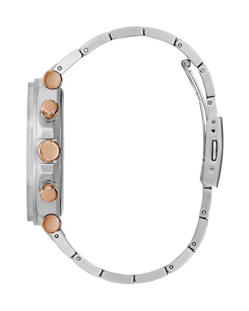 Guess Edge Chronograph Black Dial Silver Steel Strap Watch For Men - GW0539G1 Buy Now By Guess