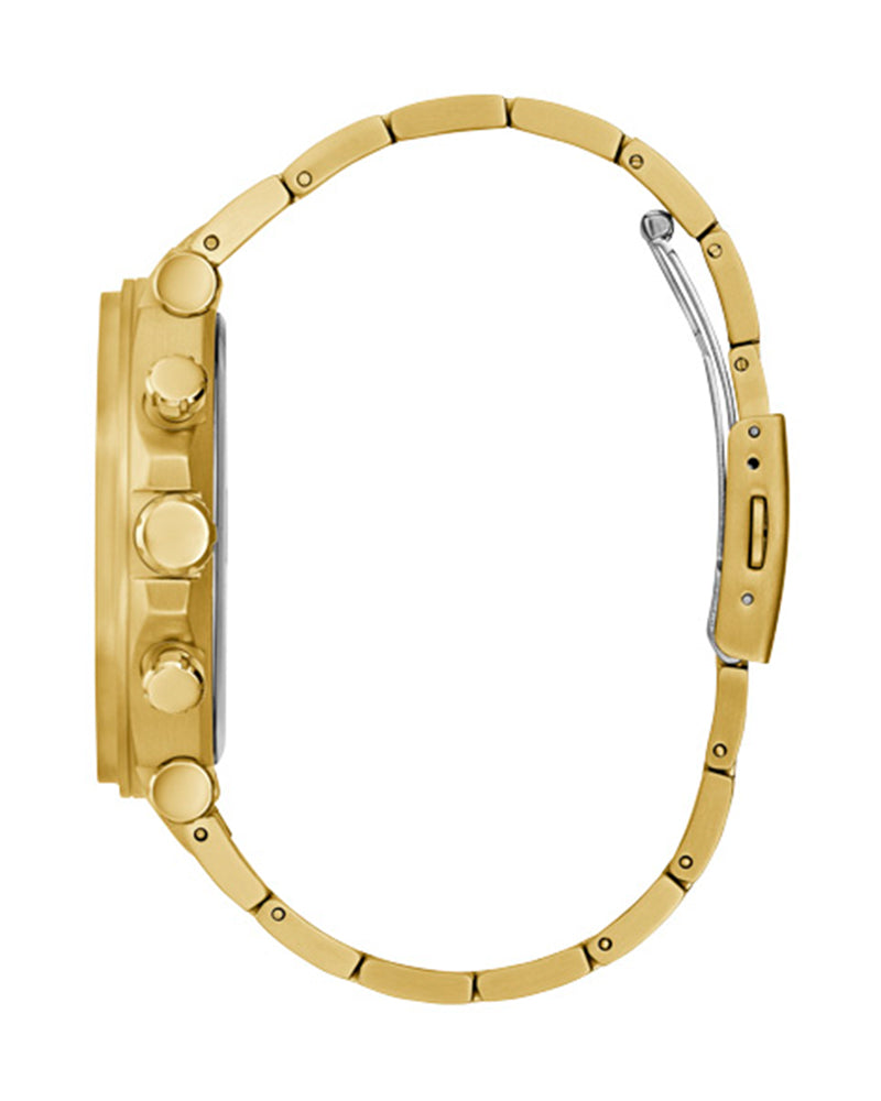 Guess Edge Chronograph Black Dial Gold Steel Strap Watch For Men - GW0539G2 Buy Now By Guess