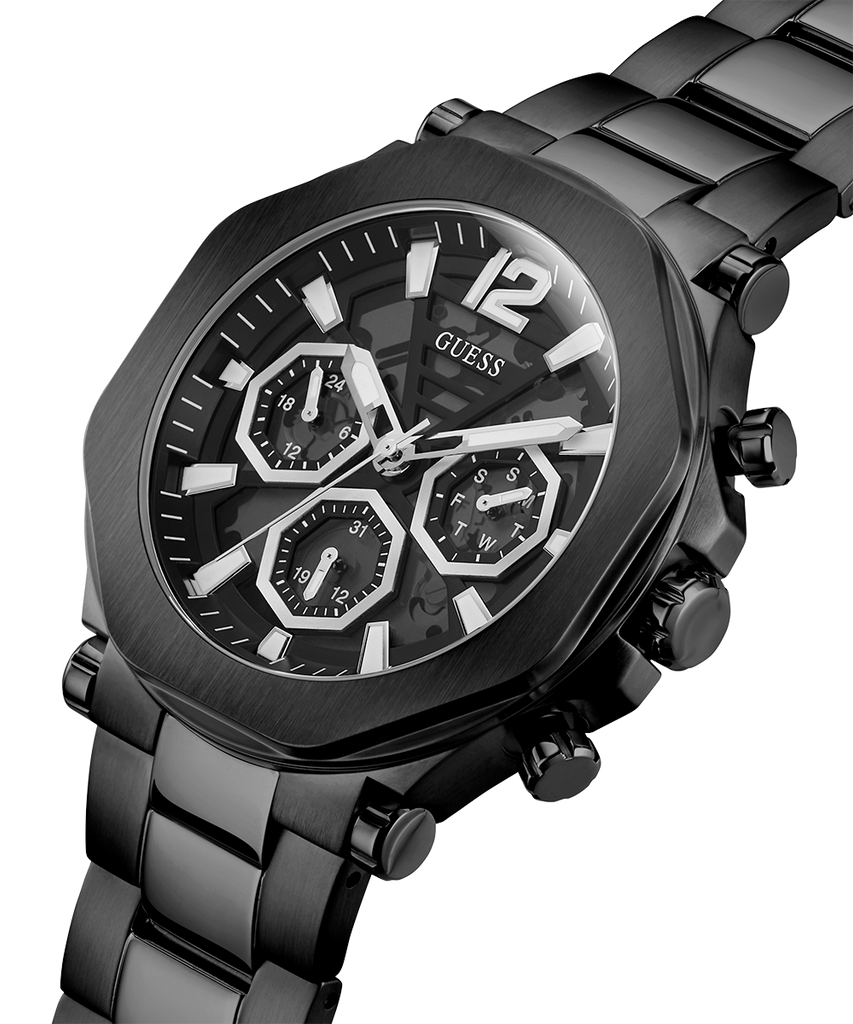 Guess Edge Chronograph Black Dial Black Steel Strap Watch For Men - GW0539G3 Buy Now By Guess