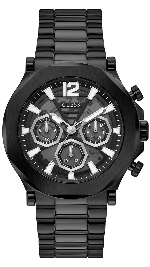 Guess Edge Chronograph Black Dial Black Steel Strap Watch For Men - GW0539G3 Buy Now By Guess