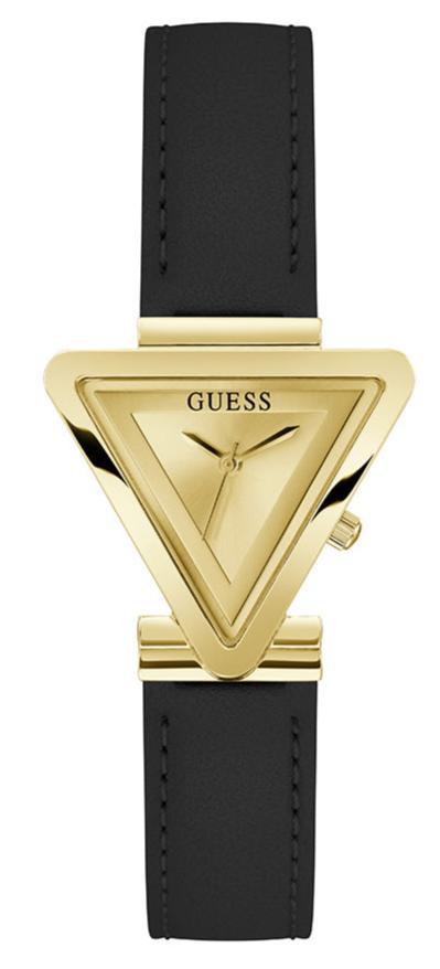 Guess Fame Quartz Gold Dial Black Leather Strap Watch For Women - GW0548L3 Buy Now By Guess