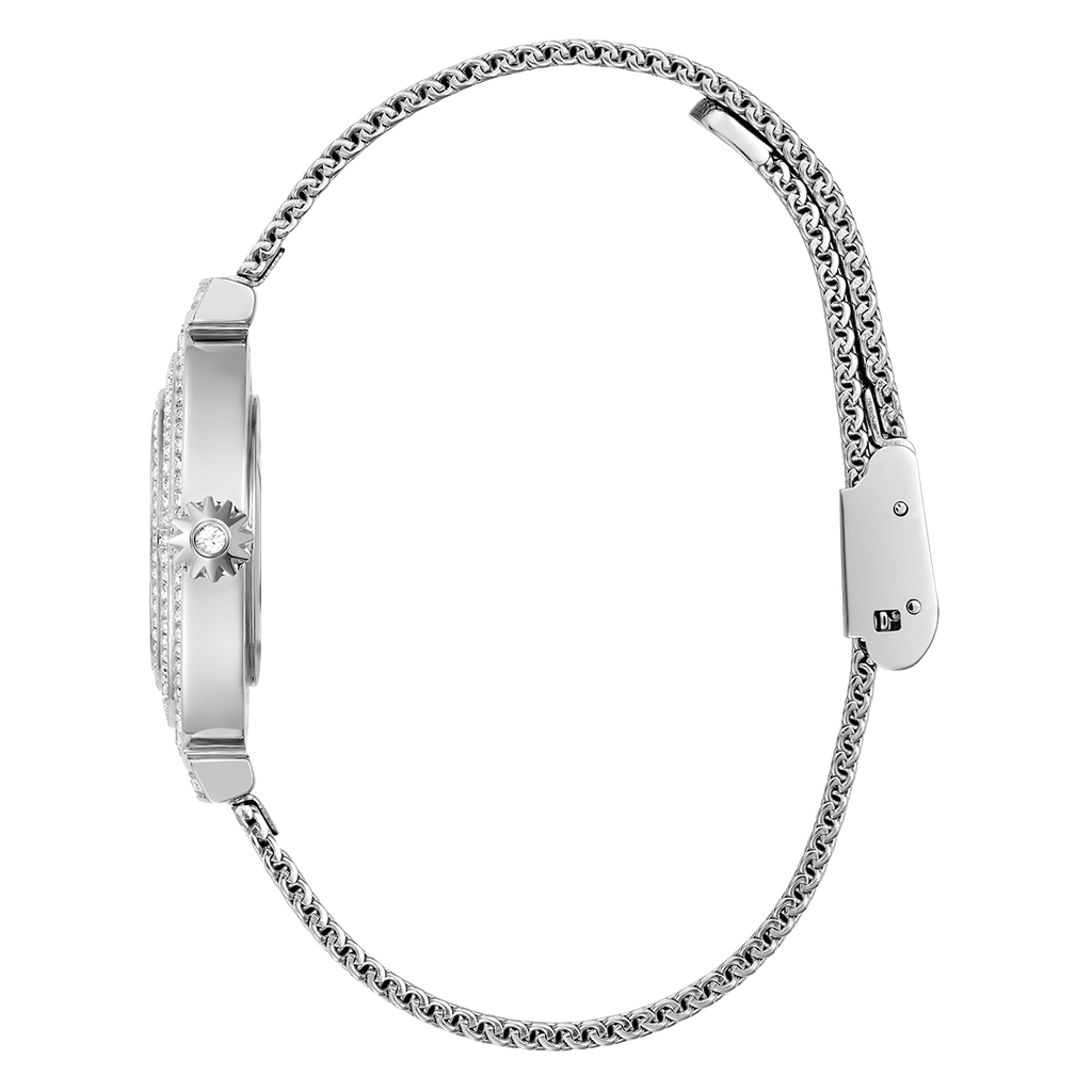 Guess Dream Crystals Silver Dial Silver Mesh Strap Watch For Women - GW0550L1 Buy Now By Guess